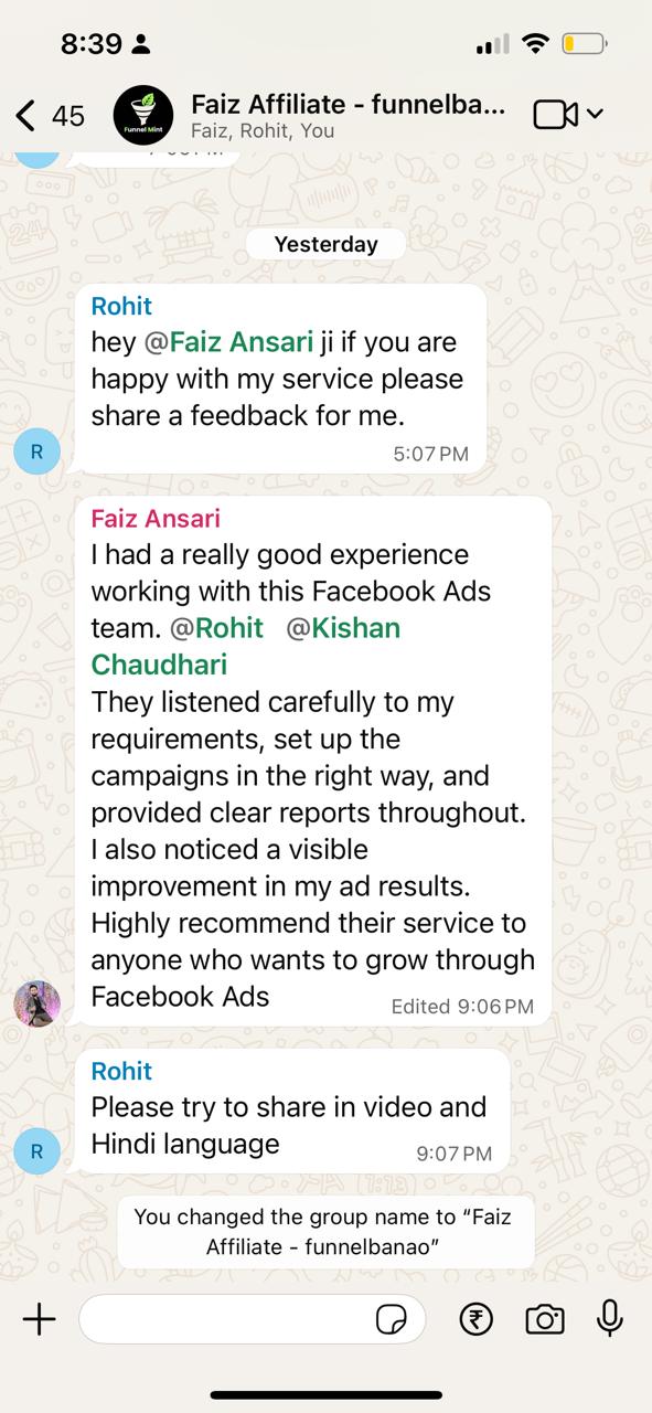 Client feedback 1